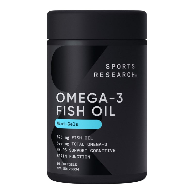 Sports Research - Omega-3 Fish Oil from Wild Alaska Pollock - 90 Mini Gels