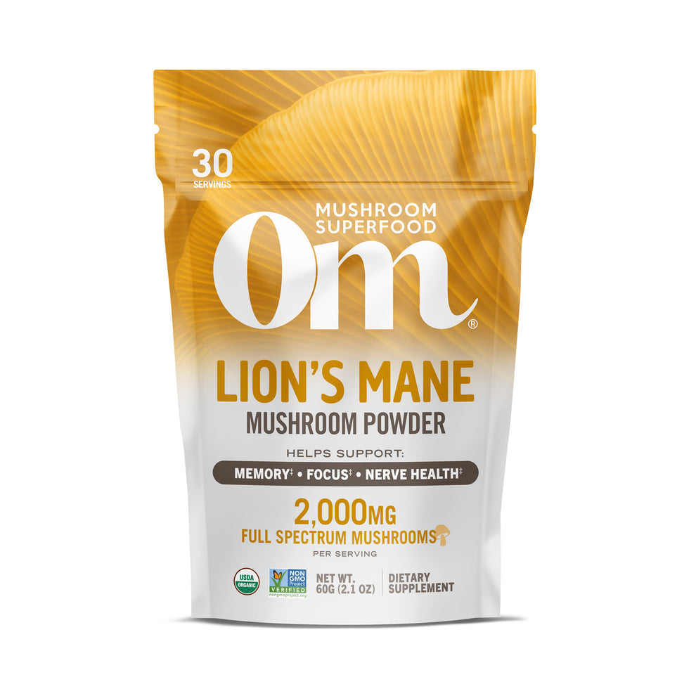 OM Mushroom Superfood - Lion's Mane Certified Organic Mushroom Powder - 60g