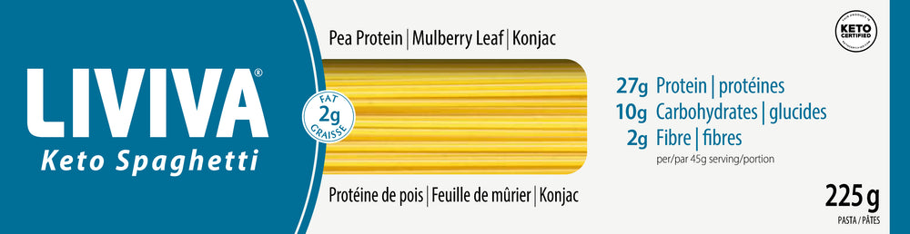 Liviva - Pâtes Keto Faibles en Glucides 225g - Spaghetti