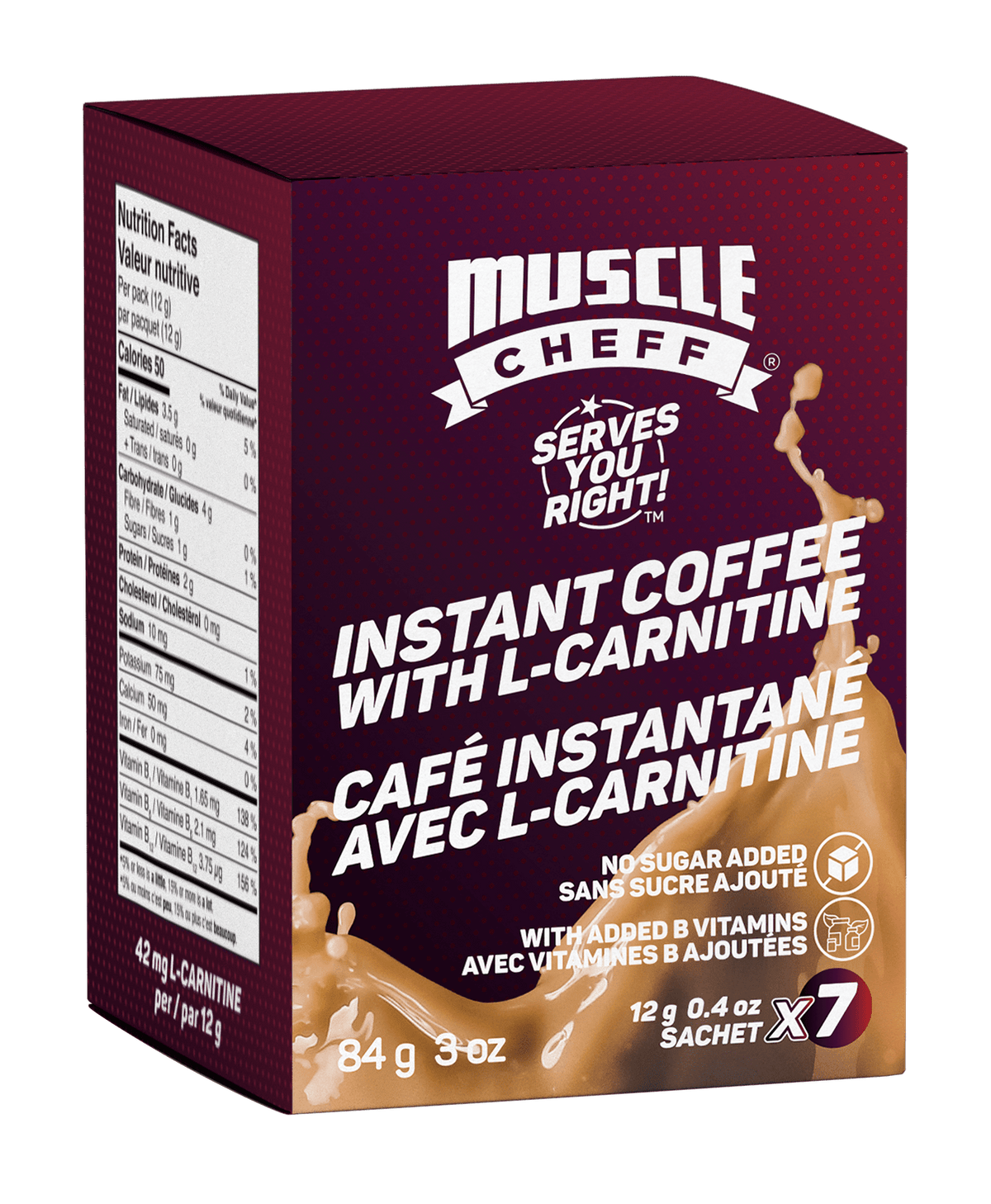 Muscle Cheff - Sugar Free Carnitine Coffee 12g - Pak 7
