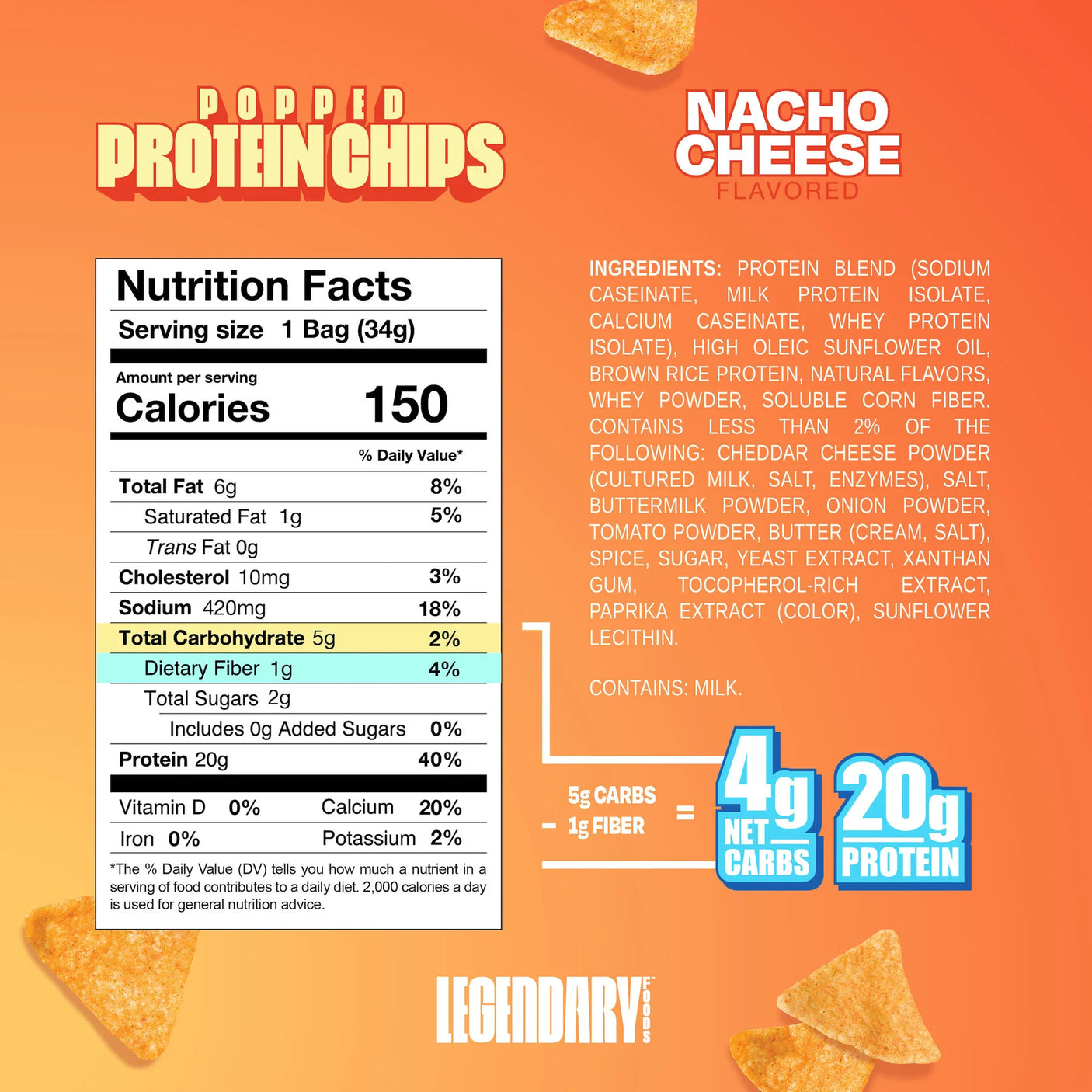 Legendary Foods - Popped Protein Chip - Box 7