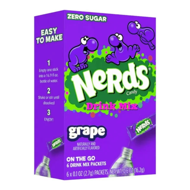 Nerds - Préparation pour boisson individuelle sans sucre - Paquet de 6