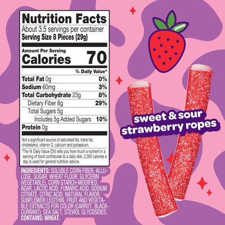 Joyride - Low Sugar Sour Strawberry Ropes - 3.5oz