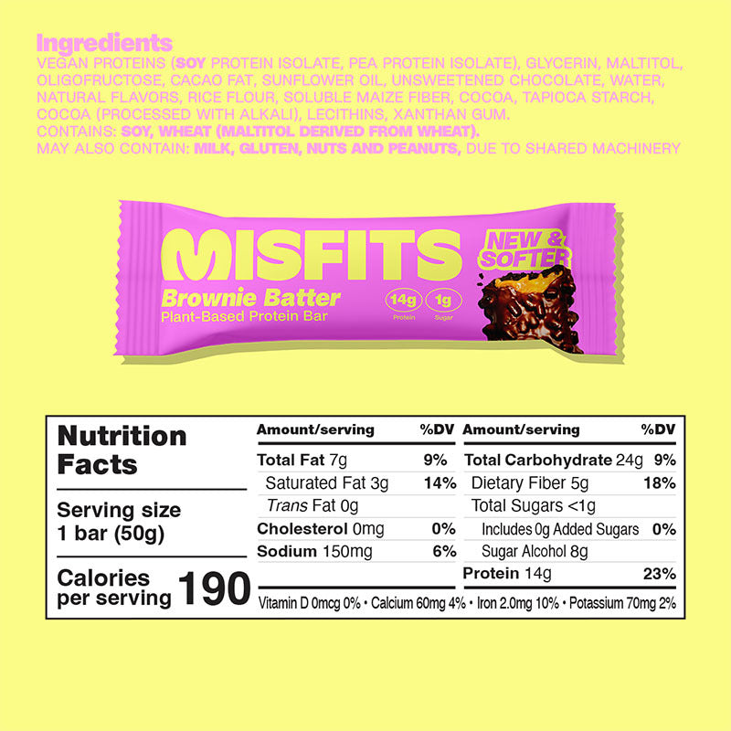 MissFits - Vegan Protein Bar 50g - Box 15