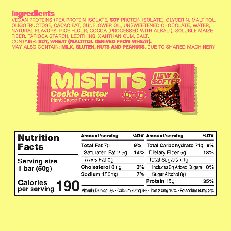 MissFits - Vegan Protein Bar 50g - Box 15