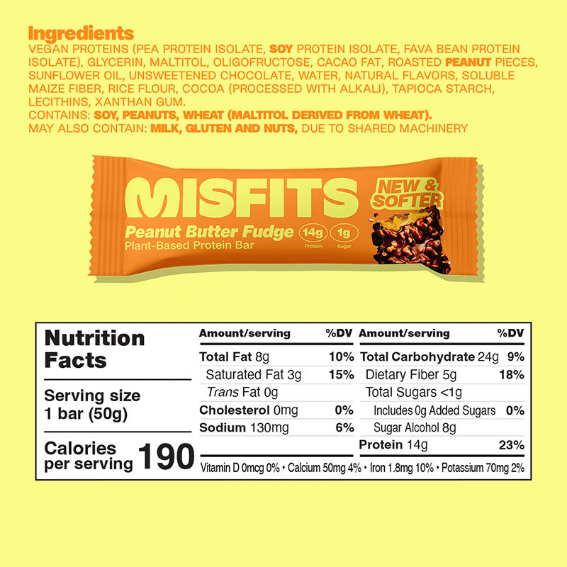 MissFits - Vegan Protein Bar 50g - Box 15