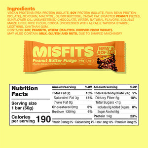 MissFits - Vegan Protein Bar 50g - Box 15