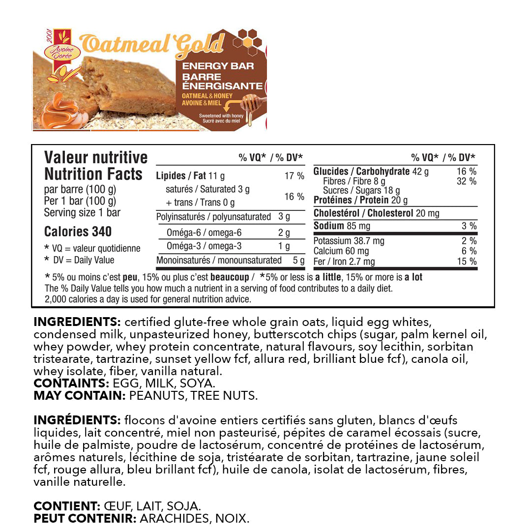 Oatmeal Gold - Energy Protein Bar 100g