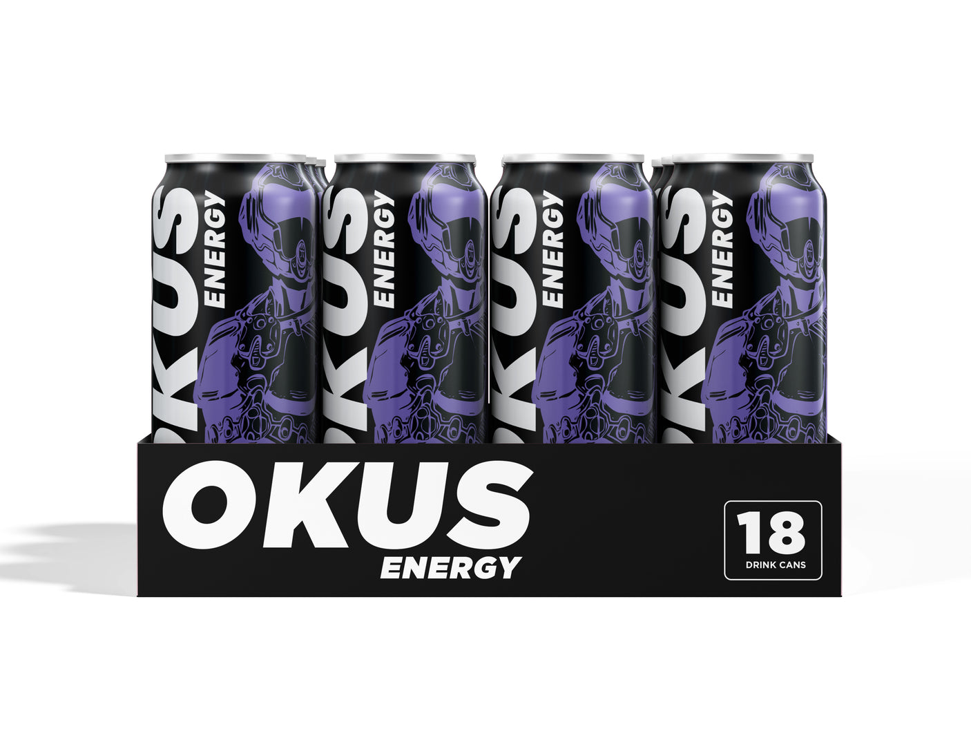 OKUS Energy case of 18 cans - Grape flavor