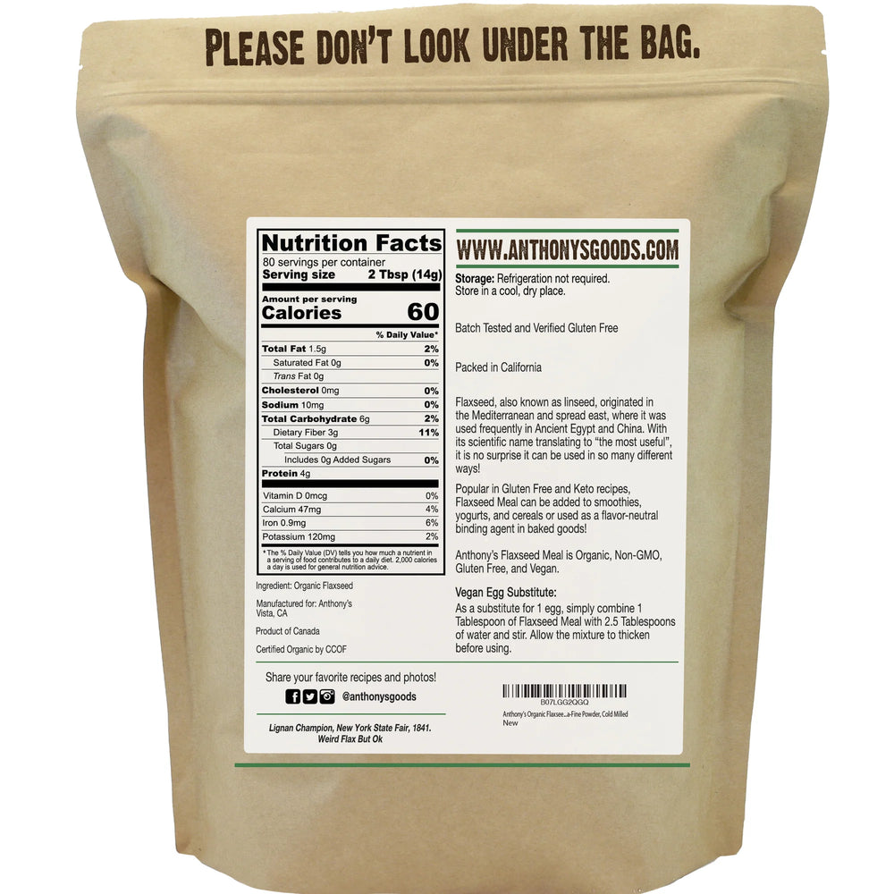 Anthony's Good - Organic Flax Seed Meal - 2.5lb