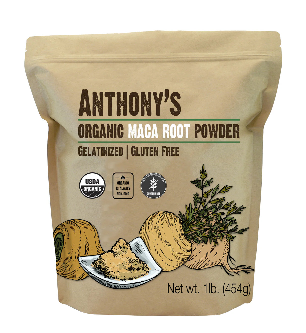 Anthony's Good - Organic Gelatinized Maca Powder – 454g