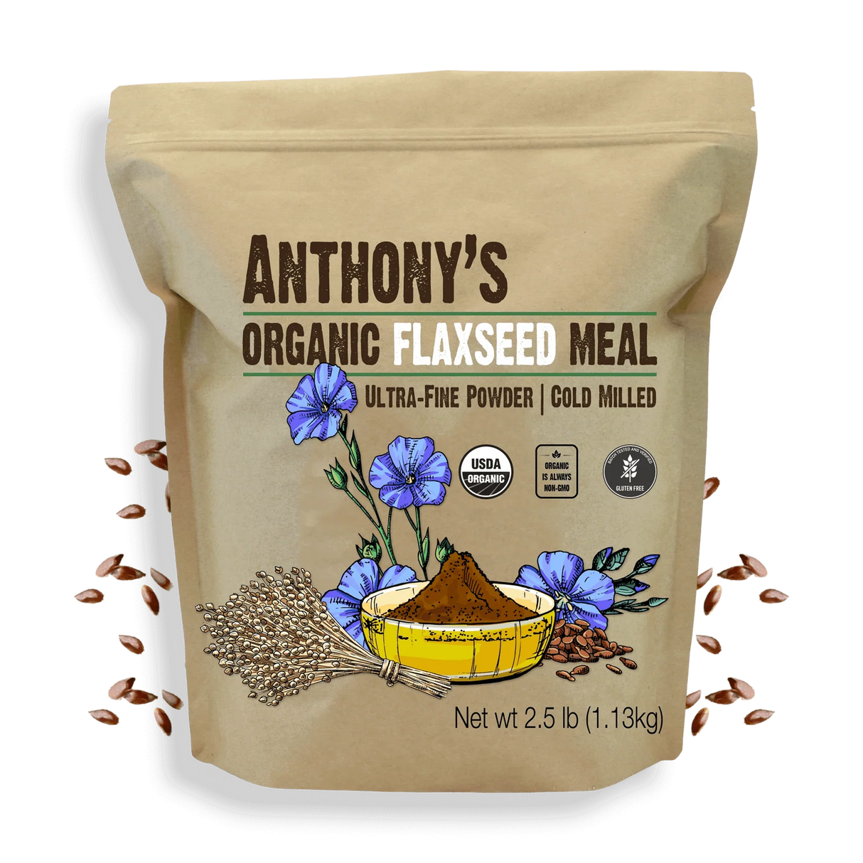 Anthony's Good - Organic Flax Seed Meal - 2.5lb