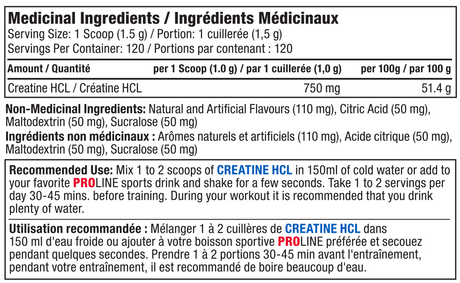 Pro Line - Creatine HCL Powder - 182g