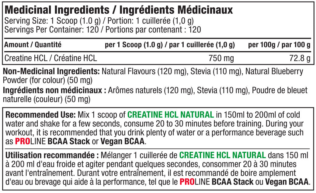 Pro Line - Creatine HCL Powder with Stevia - 120g