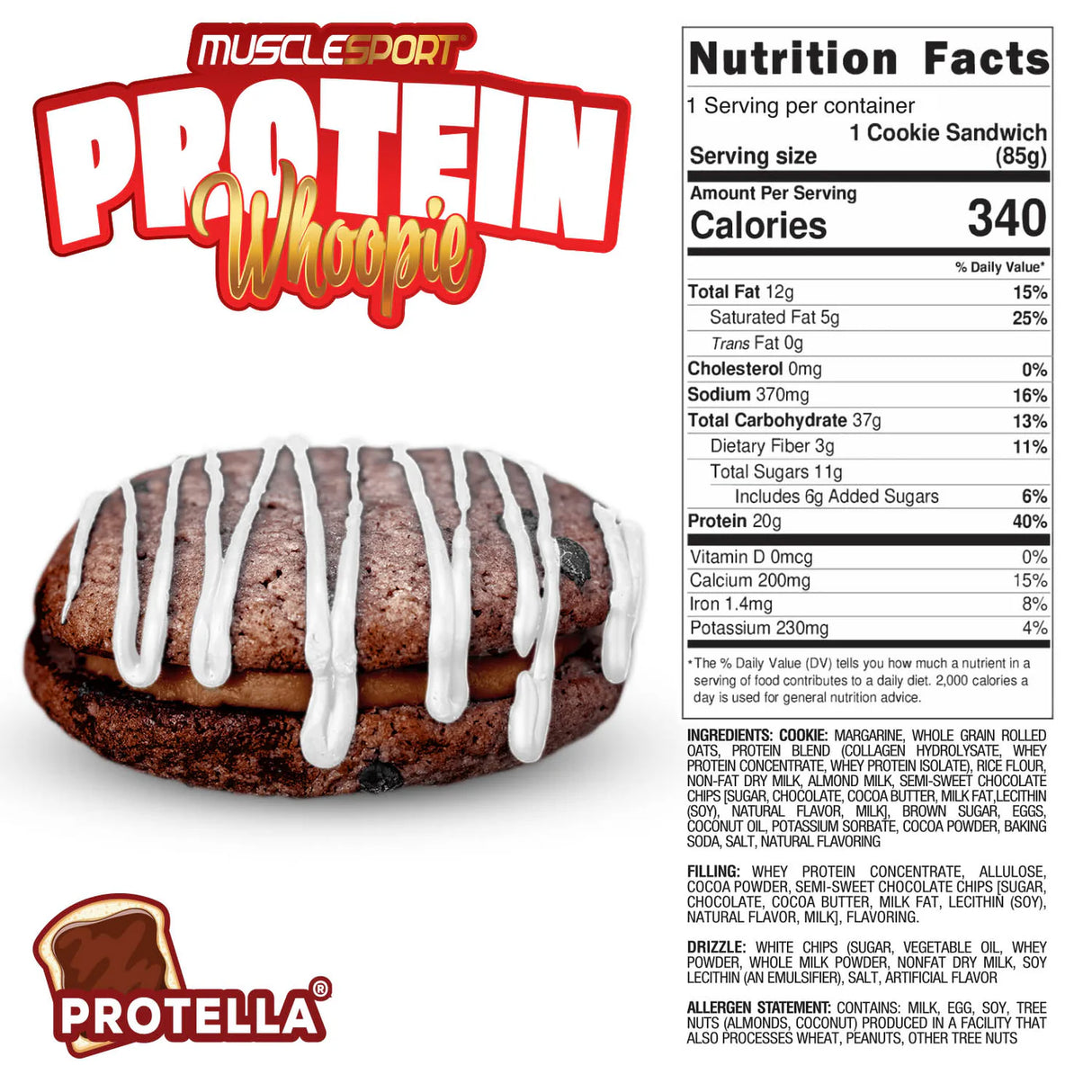 MuscleSport - Whoopie Pie Protéiné - 85 g