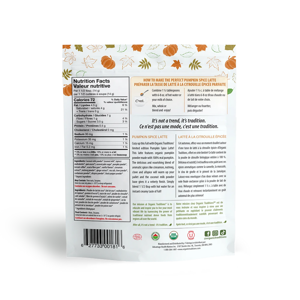 Organic Traditions - Pumpkin Spice Latte - 150g