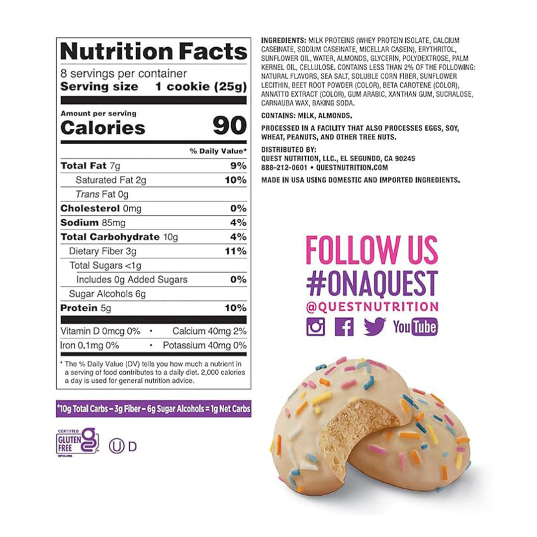 Quest Nutrition Frosted cookies Birthday Cake Nutritional Facts