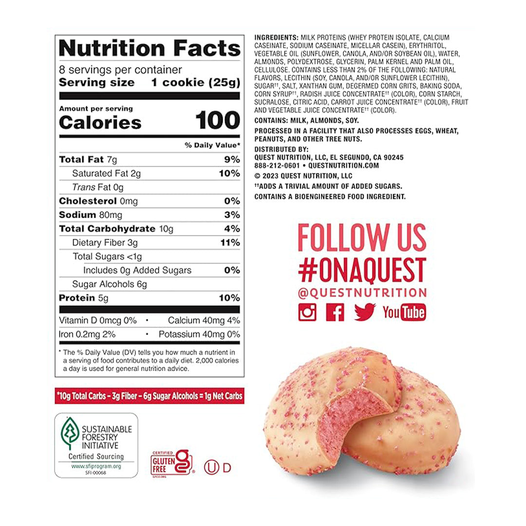 Quest Nutrition Frosted cookies Strawberry Cake Nutritional Facts