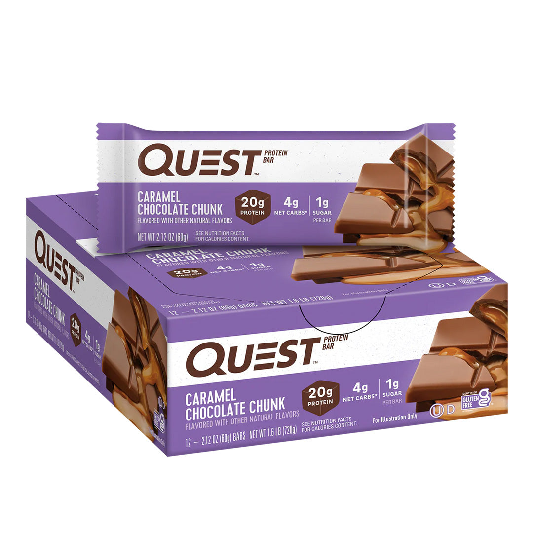 Quest Nutrition protein bar box - Caramel Chocolate Chunk