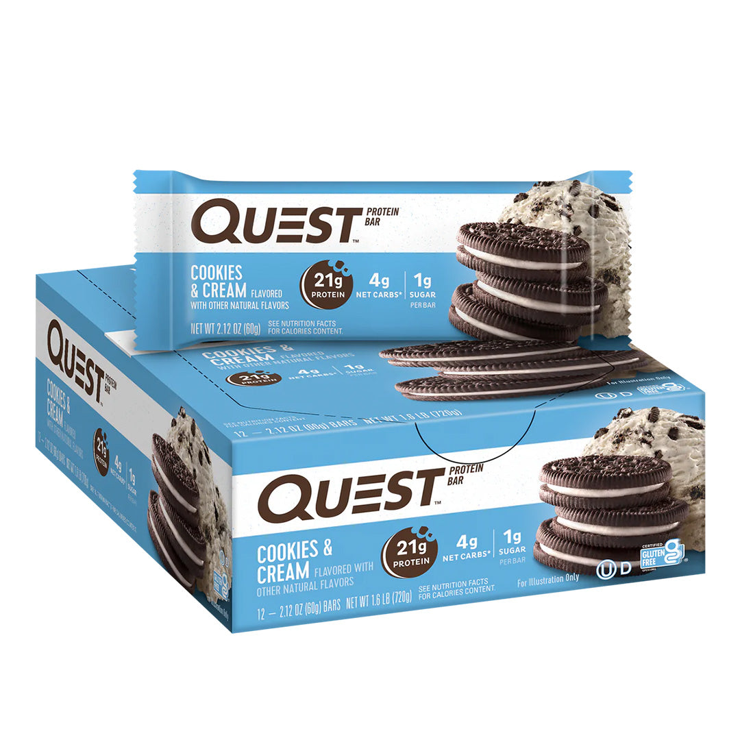 Quest Nutrition protein bar box - Cookies & Cream