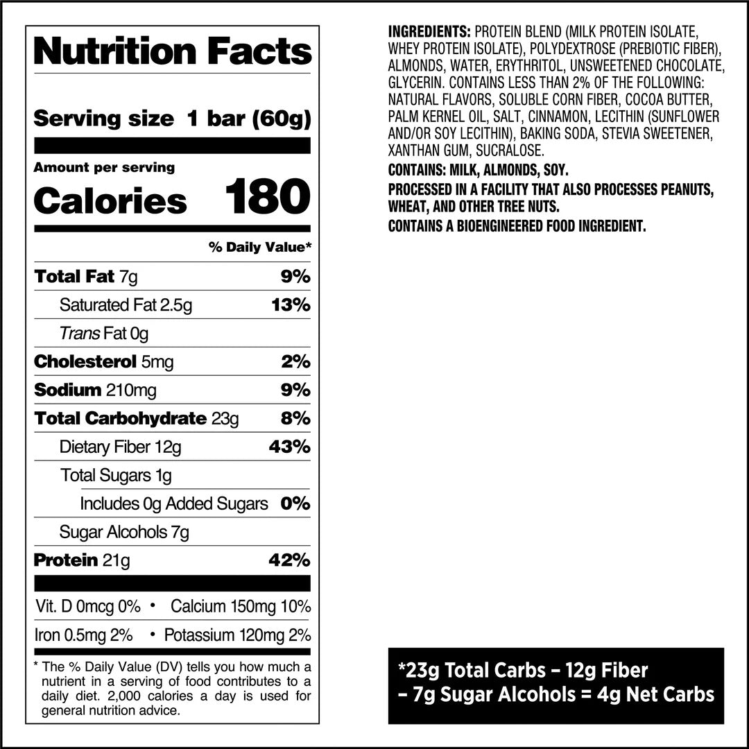 Quest Nutrition protein bar nutritional fact - S'mores