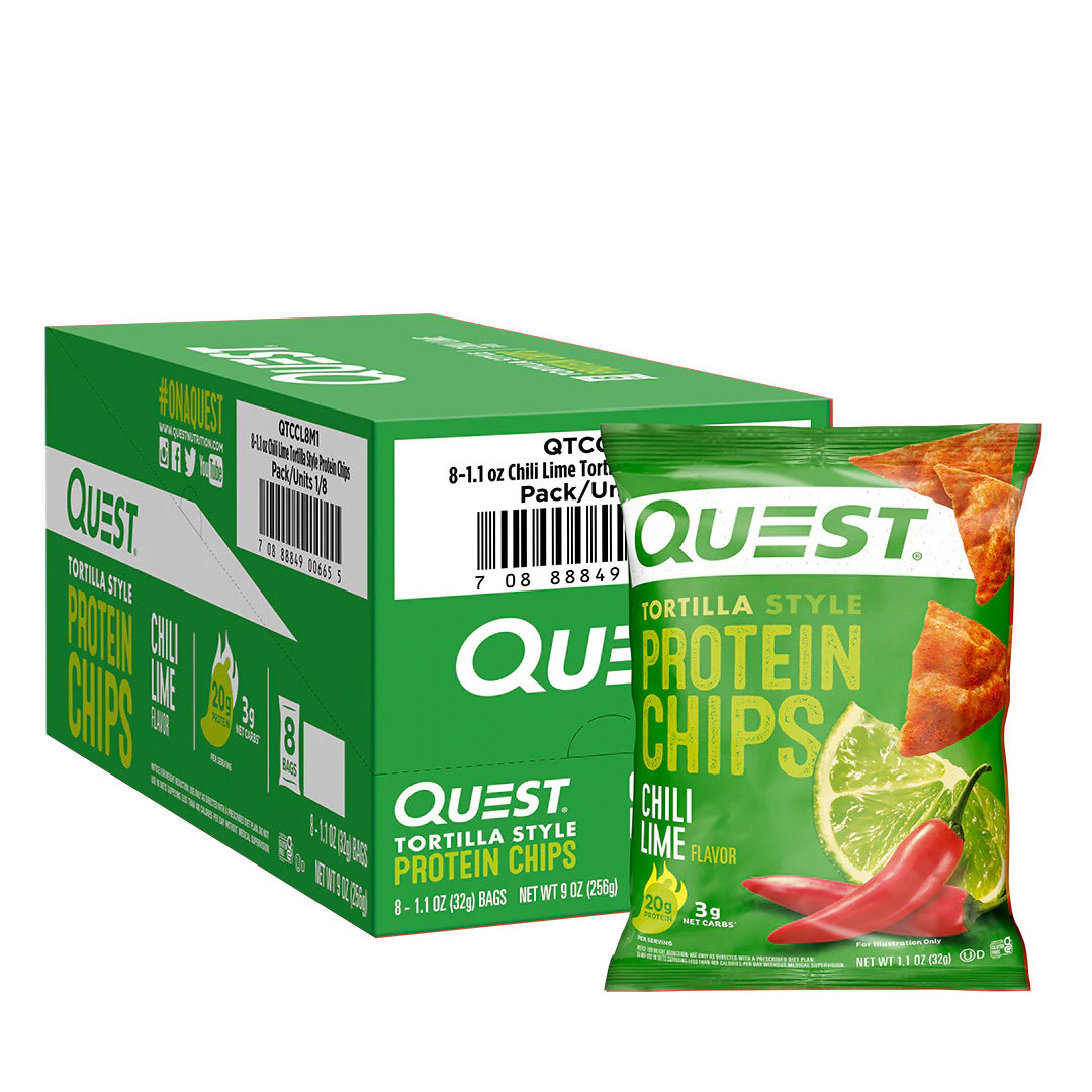 Quest Tortilla Style protein chips Chili Lime