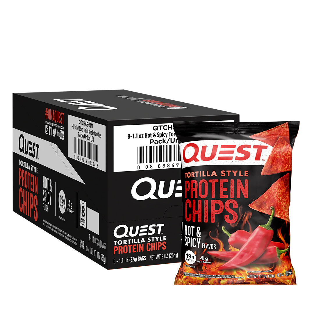 Quest Tortilla Style protein chips Hot & Spicy