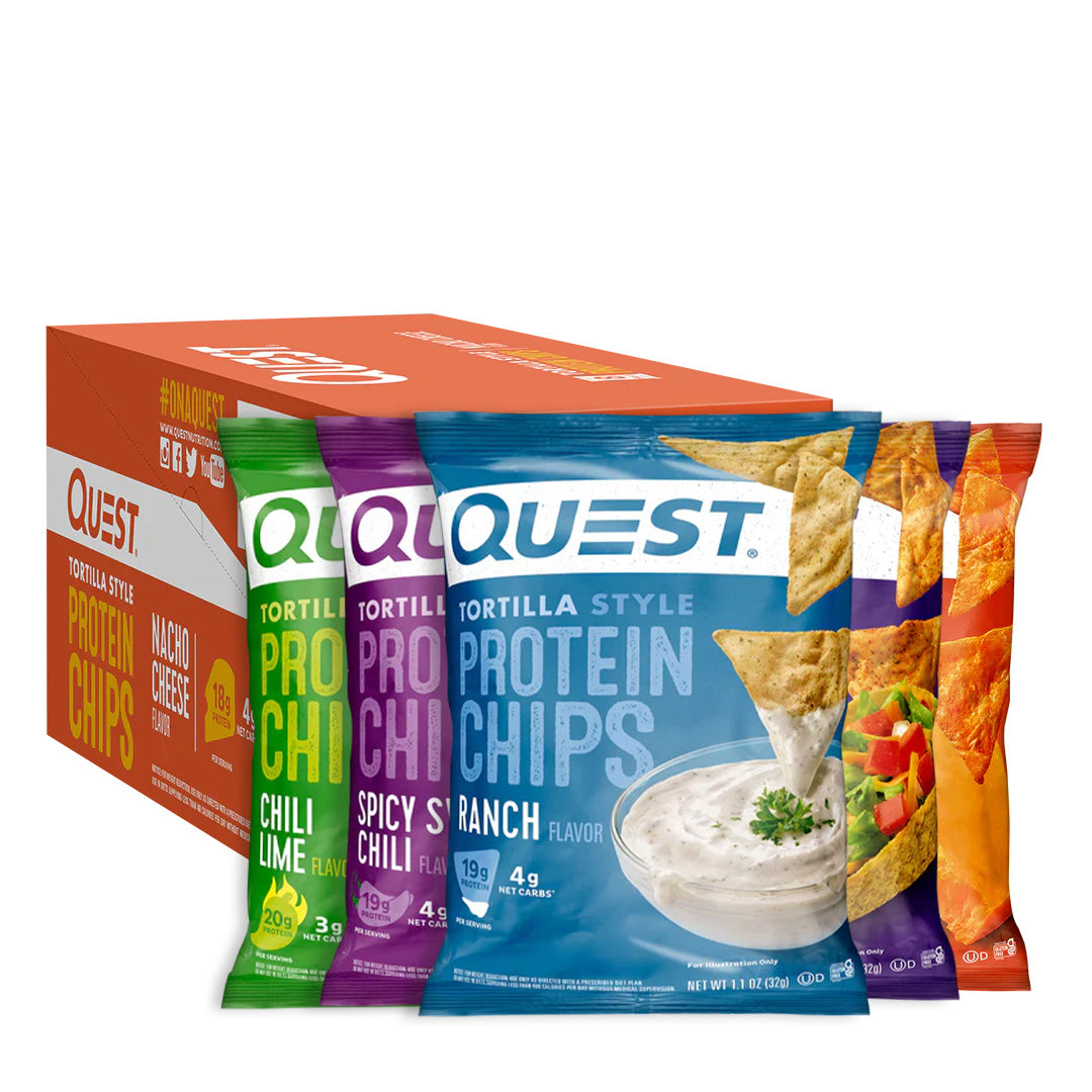 Quest Tortilla Style protein chips Mix Box