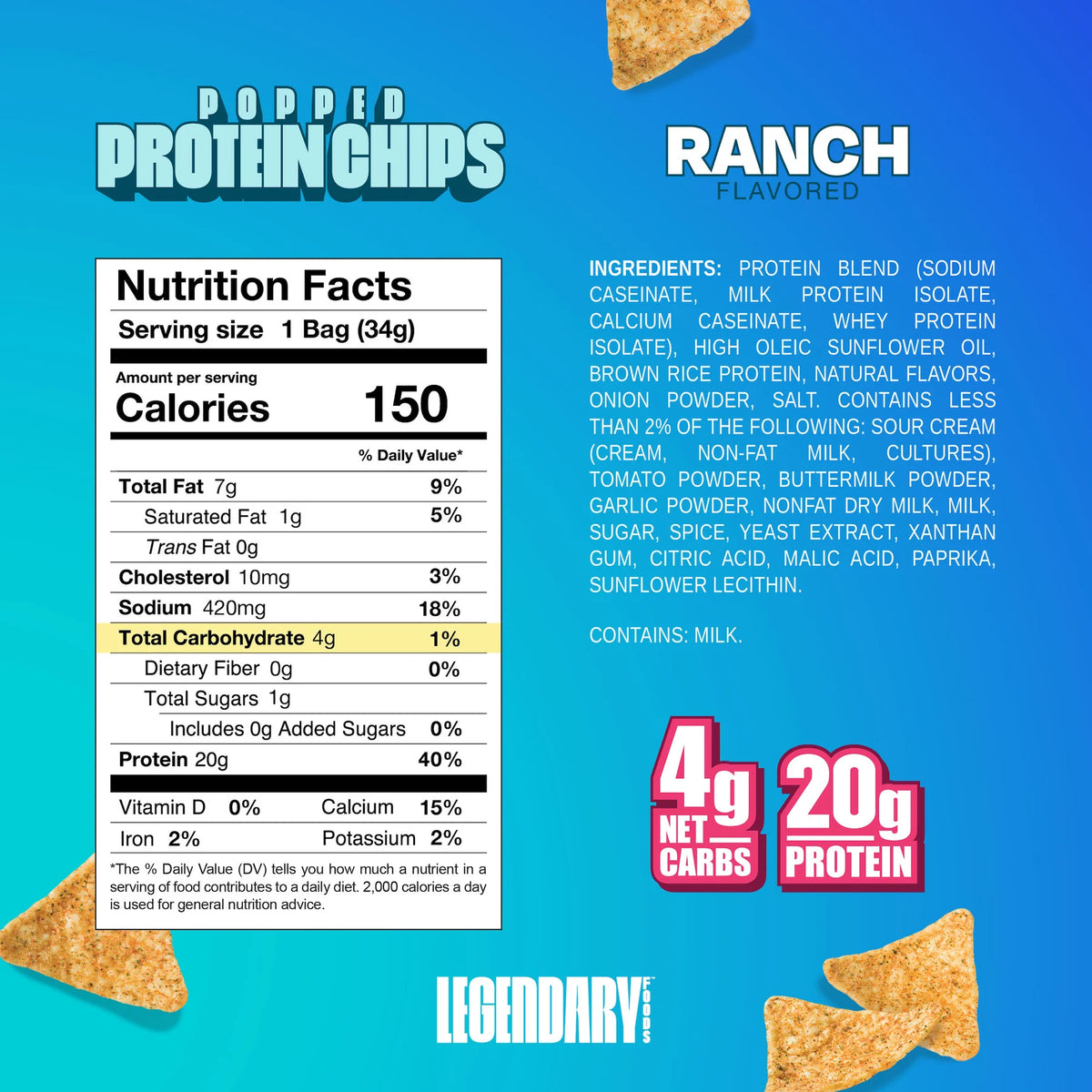 Legendary Foods - Popped Protein Chip - Box 7
