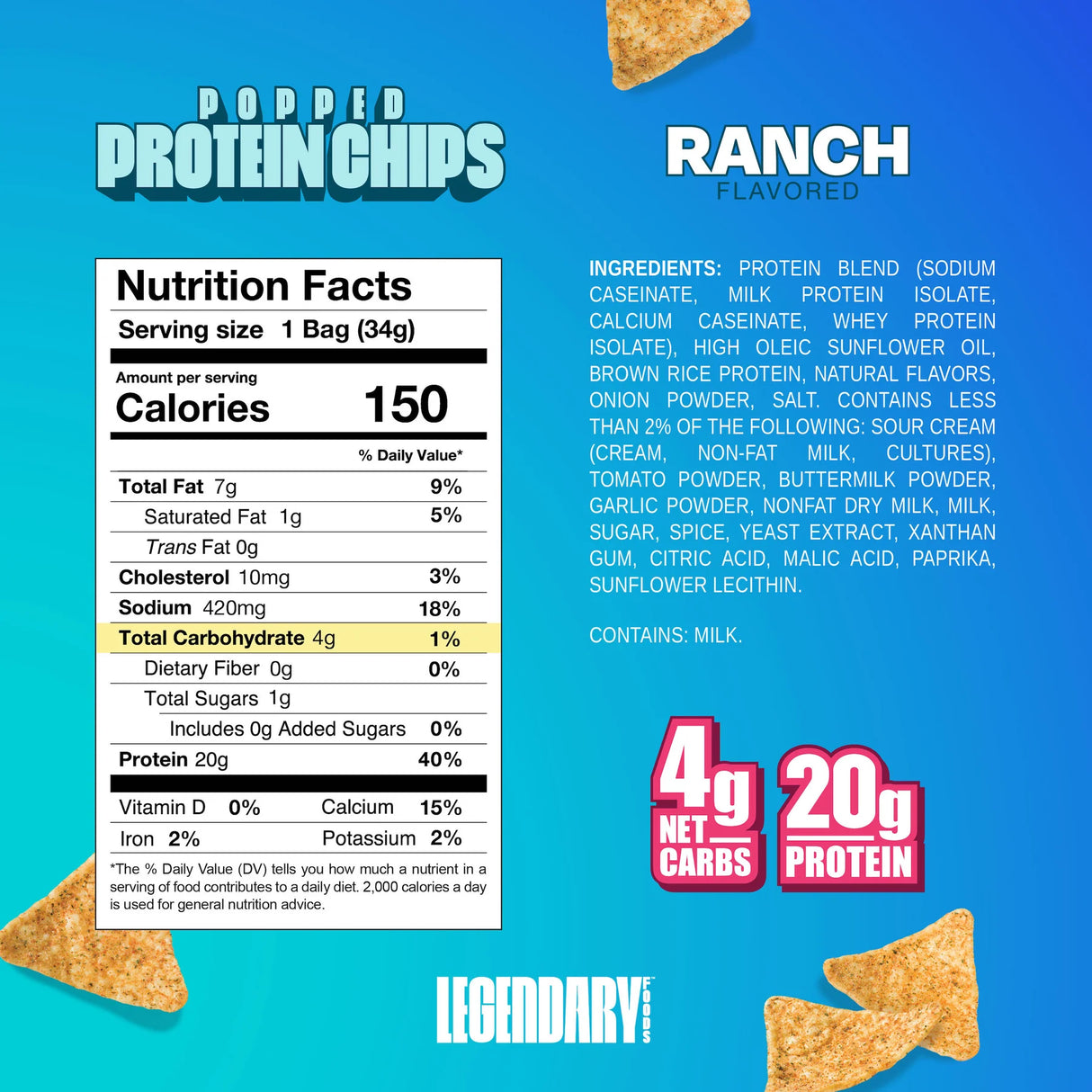 Legendary Foods - Popped Protein Chip - 34g