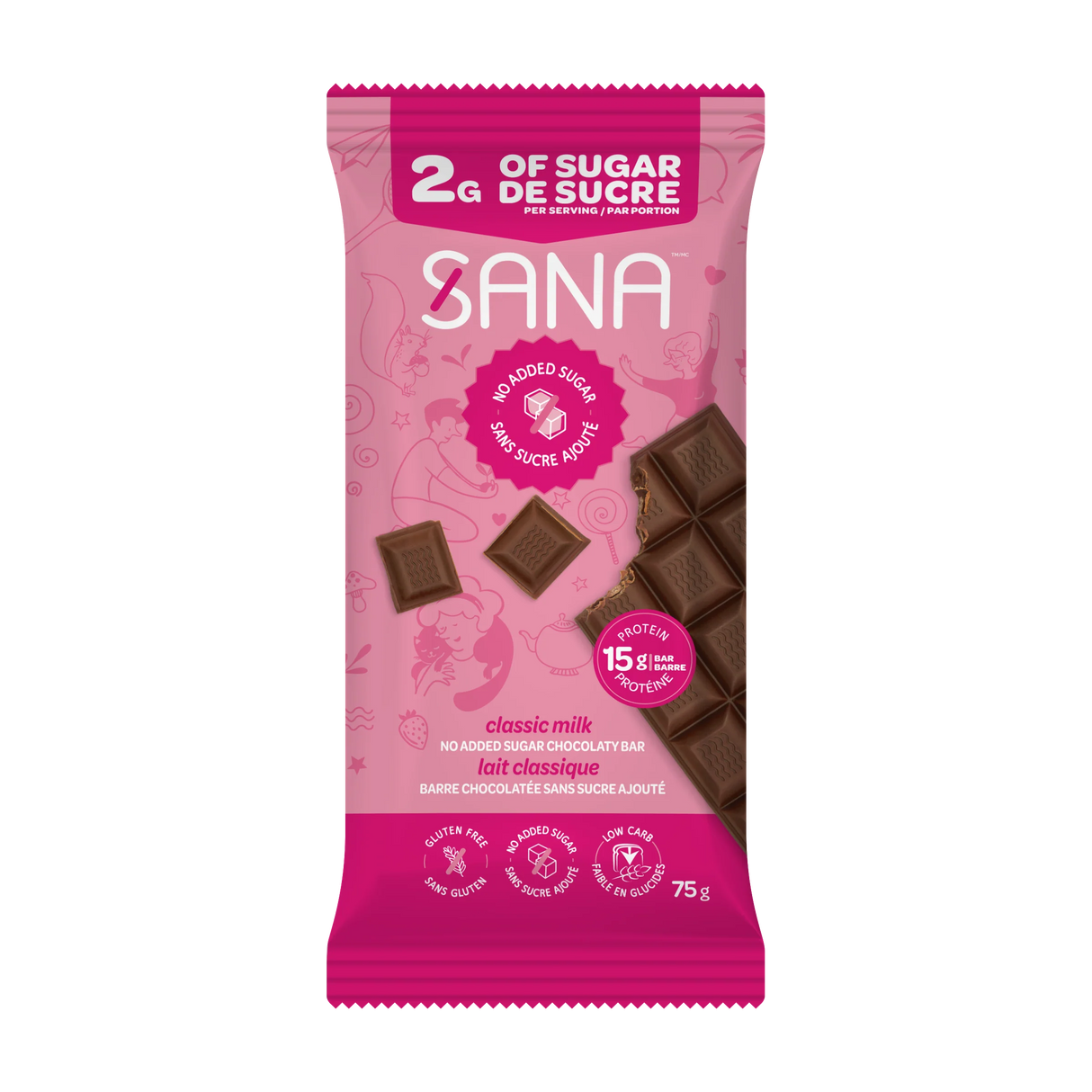 Sana - No Sugar Added Chocolaty Bar - 75g