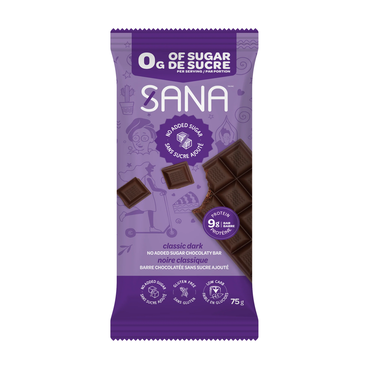 Sana - No Sugar Added Chocolaty Bar - 75g