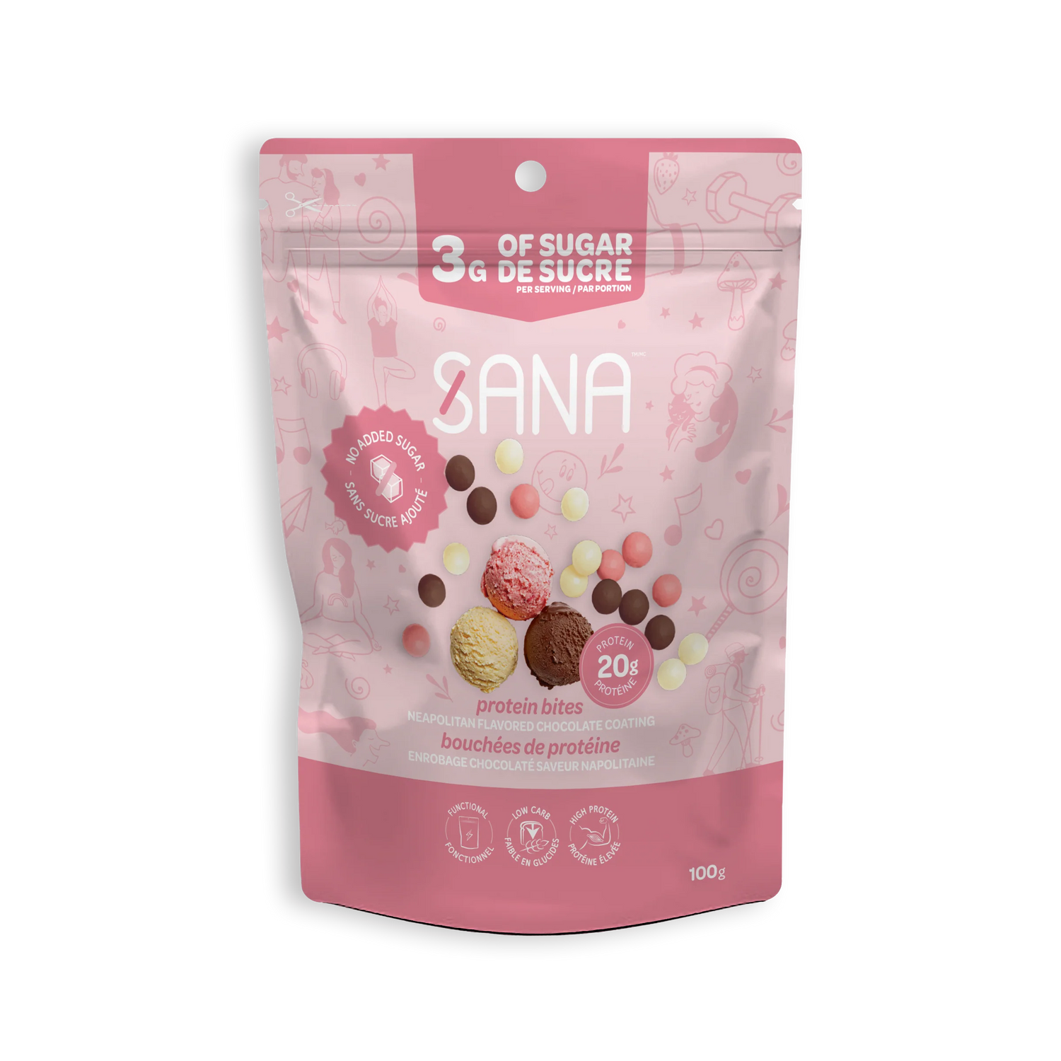 Sana - Bouchées protéinées croustillantes au chocolat - 100 g