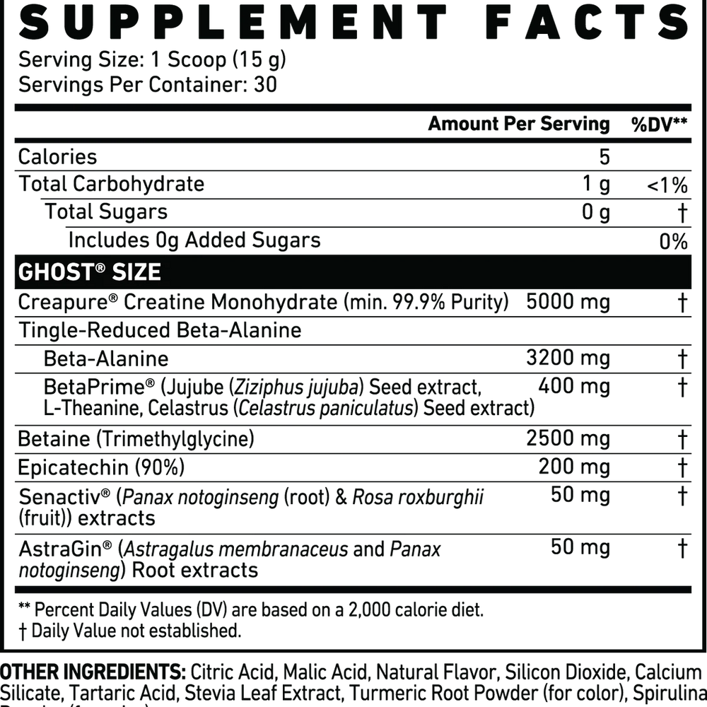 Ghost - Format V2 Créatine pour la construction musculaire - 30 portions