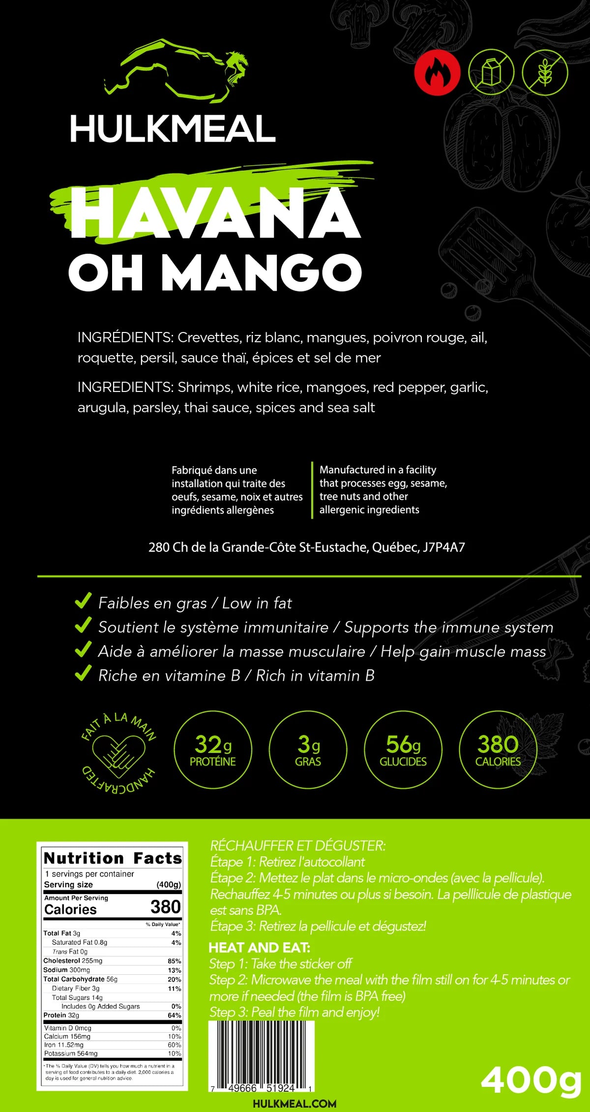 Repas Hulk - Havana Oh Mango - 390 g