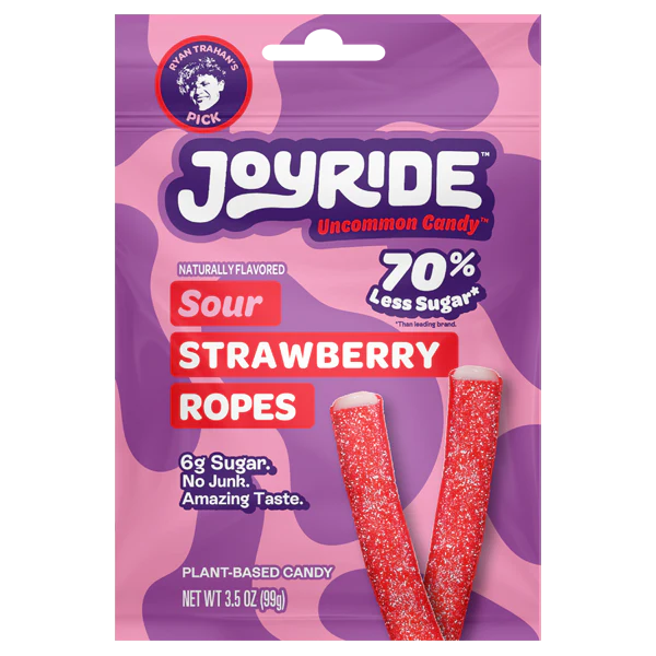 Joyride Sour Strawberry Ropes – Low Sugar Candy 3.5oz – vikingsnutrition
