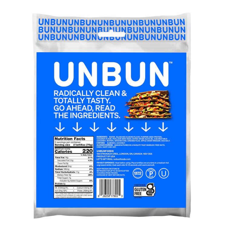 Unbun Foods - Untortillas - 210 g