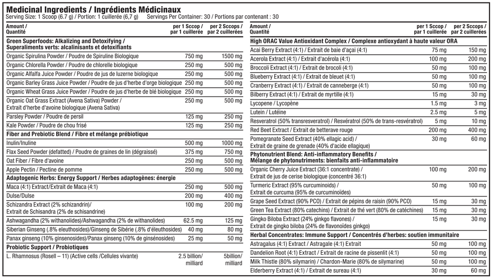 Pro Line - True Greens Sport Superaliment Avancé - 204 g