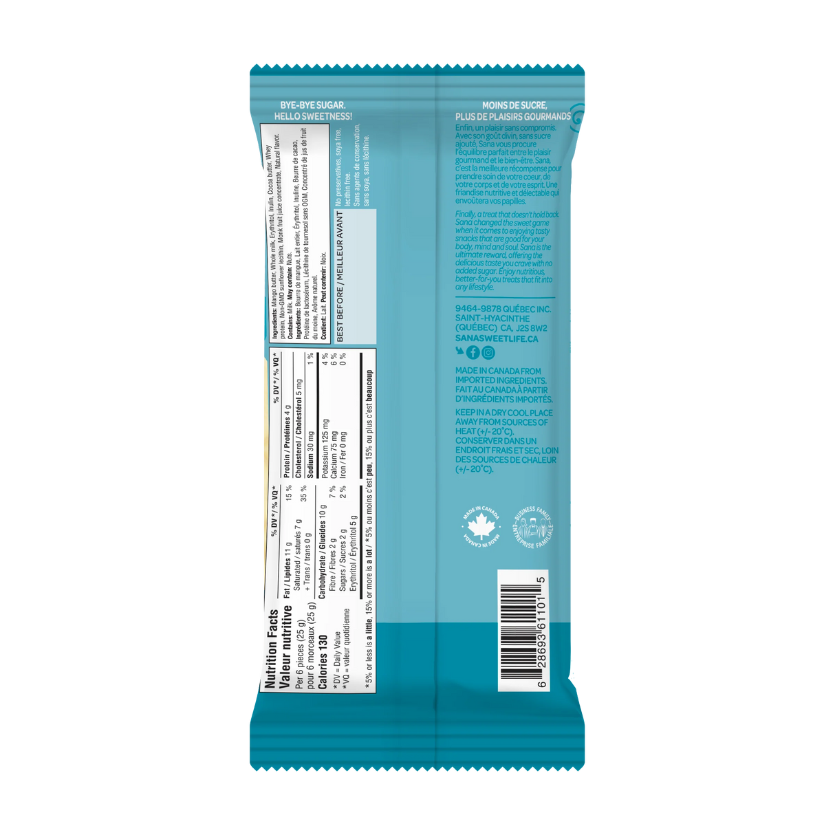 Sana - No Sugar Added Chocolaty Bar - 75g