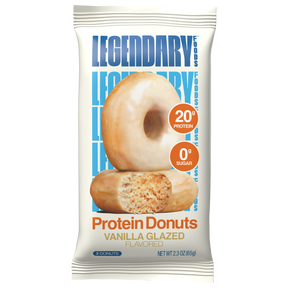 Protein donut package with 'Legendary' branding on a white background