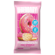 Pink protein donut package with sprinkles on a white background