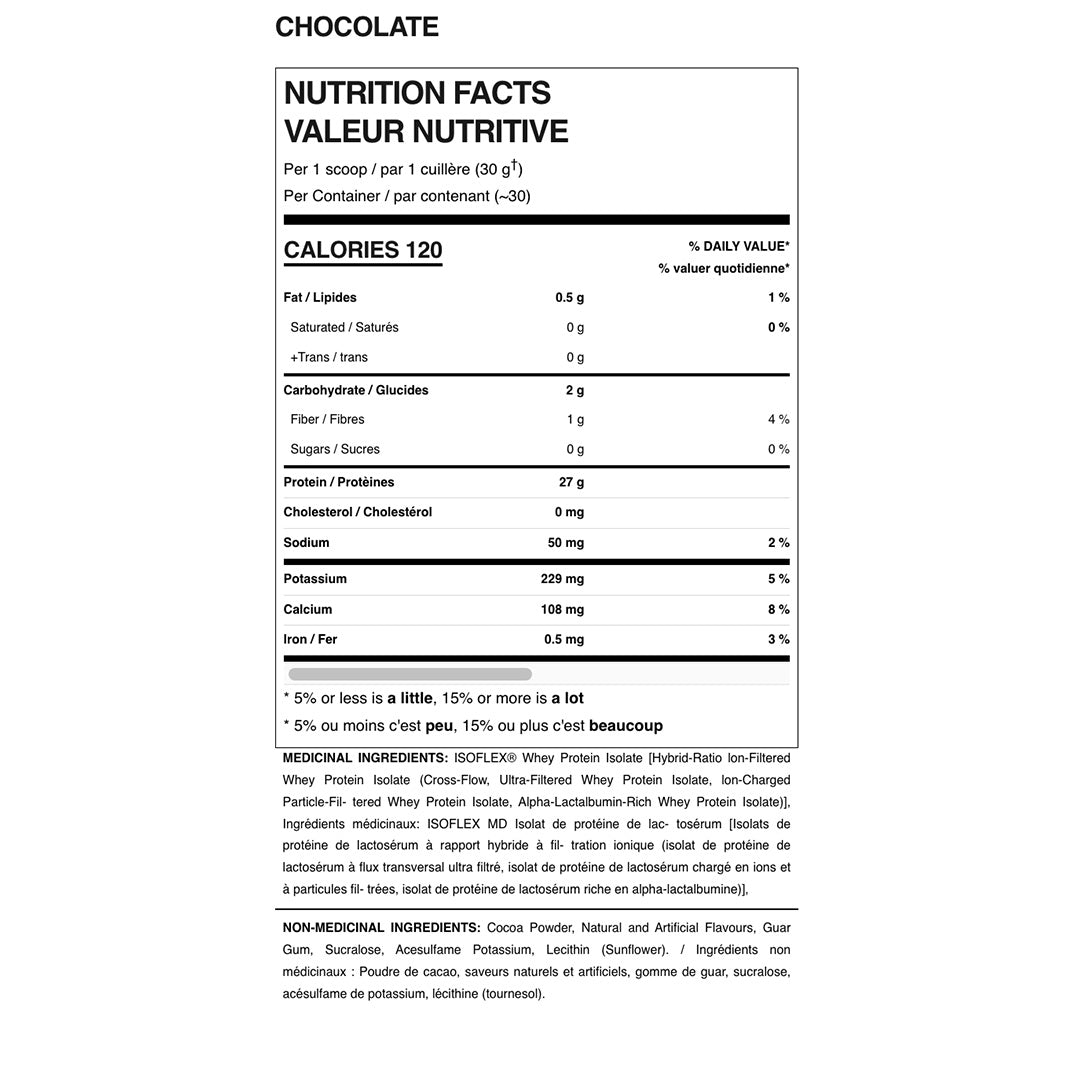 Allmax Nutrition Isoflex Nutrittion facts and ingredients Chocolate flavor