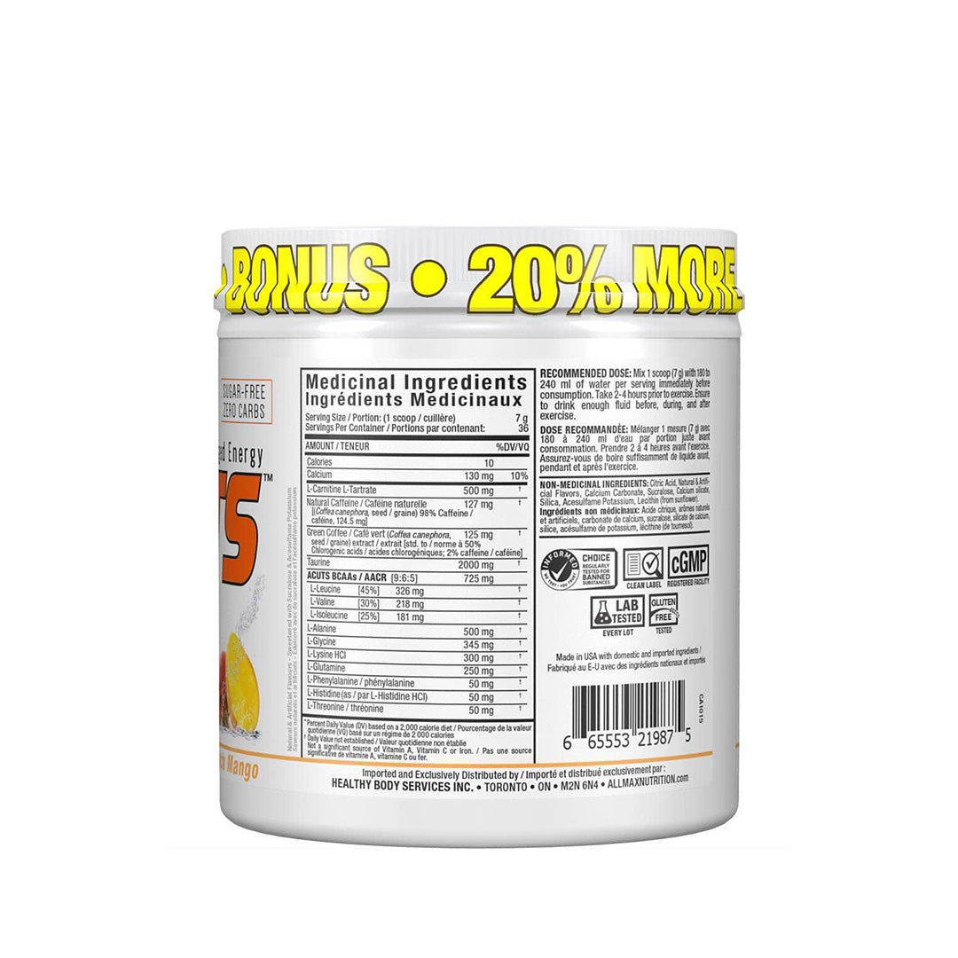 Allmax A:Cuts Amino Acid Supplement Peach Mango flavor with medicinal ingredients