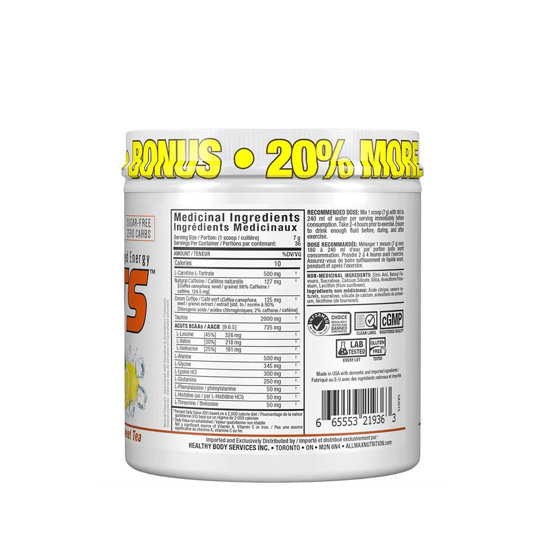 Allmax A:Cuts Amino Acid Supplement Sweet Tea flavor with medicinal ingredients