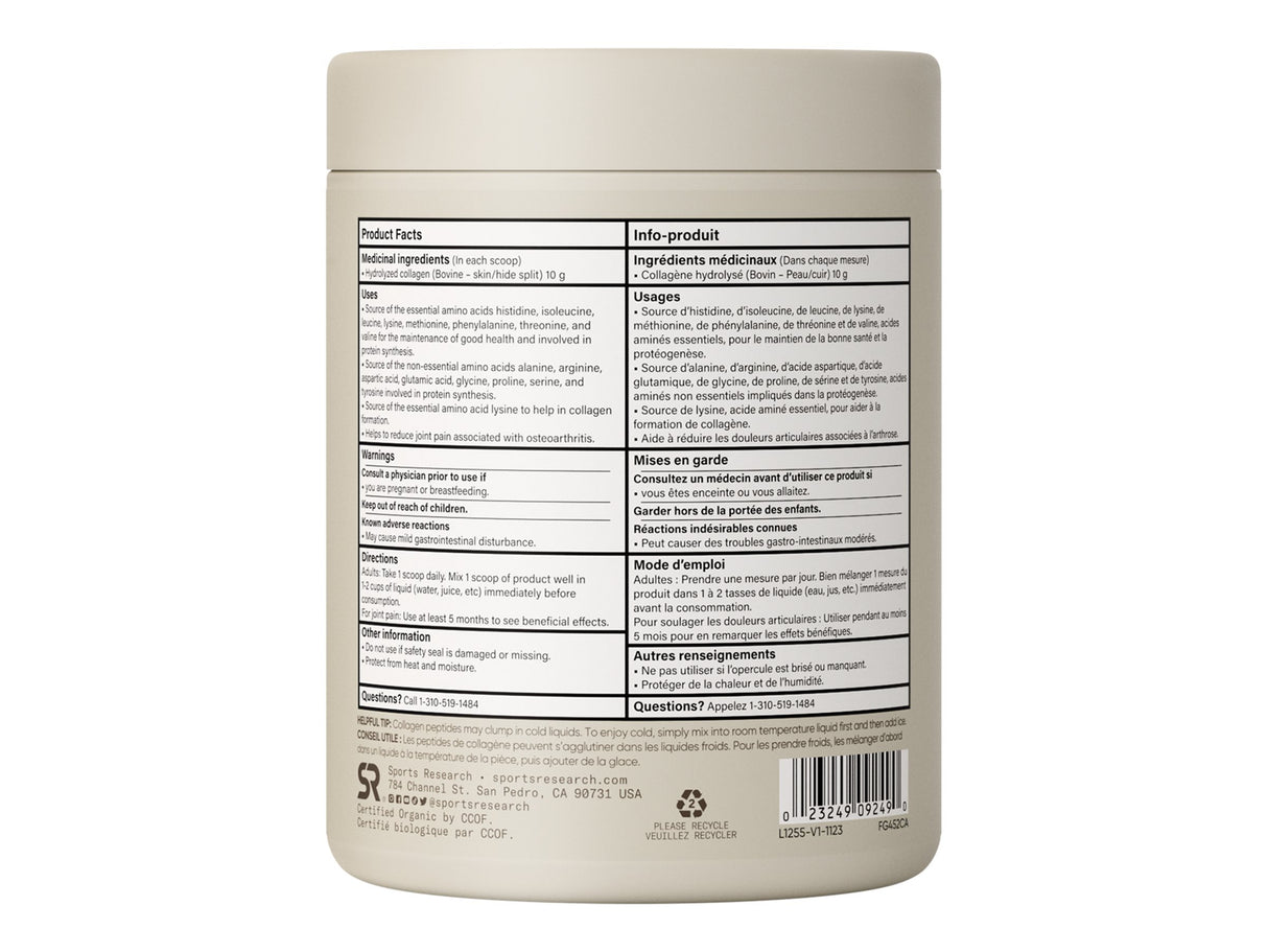 Sports Research - Organic Collagen Peptides - 227g