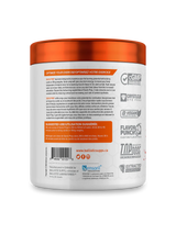 Back of Ballistic Quick Prep Crushin’ Cream Soda container displaying product directions, certifications, website, and icons for the natural metabolism booster and energy and fat burner supplement.