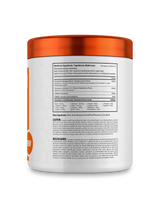 Ballistic Quick Prep Crushin’ Cream Soda back label showing ingredients, nutritional facts, usage instructions, and caution text for the natural metabolism booster and energy and fat burner supplement.