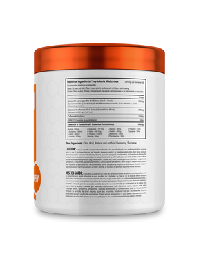 Ballistic Quick Prep Scandy Candy back label showing ingredients, nutritional facts, usage instructions, and caution text for the natural metabolism booster and energy and fat burner supplement.
