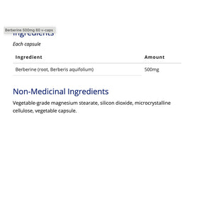 CanPrev - Berberine 500mg - 60Vcaps