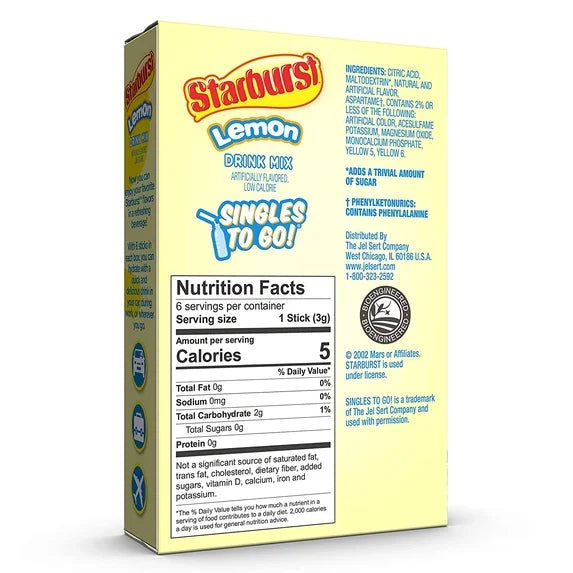 Starburst - Préparation pour boisson individuelle sans sucre - Paquet de 6